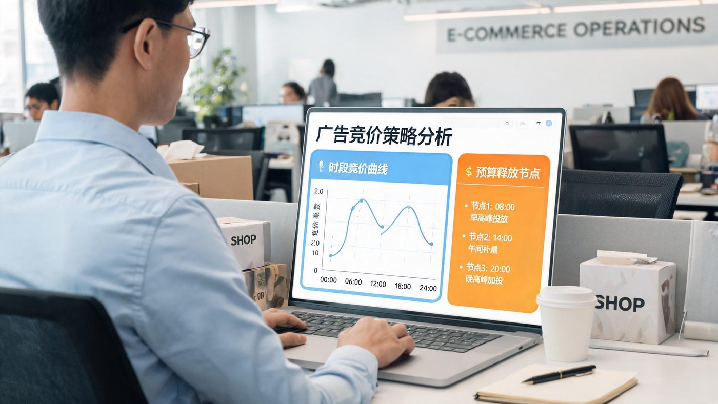广告竞价策略曲线：展示大促期间分时段的竞价调整与预算释放节点