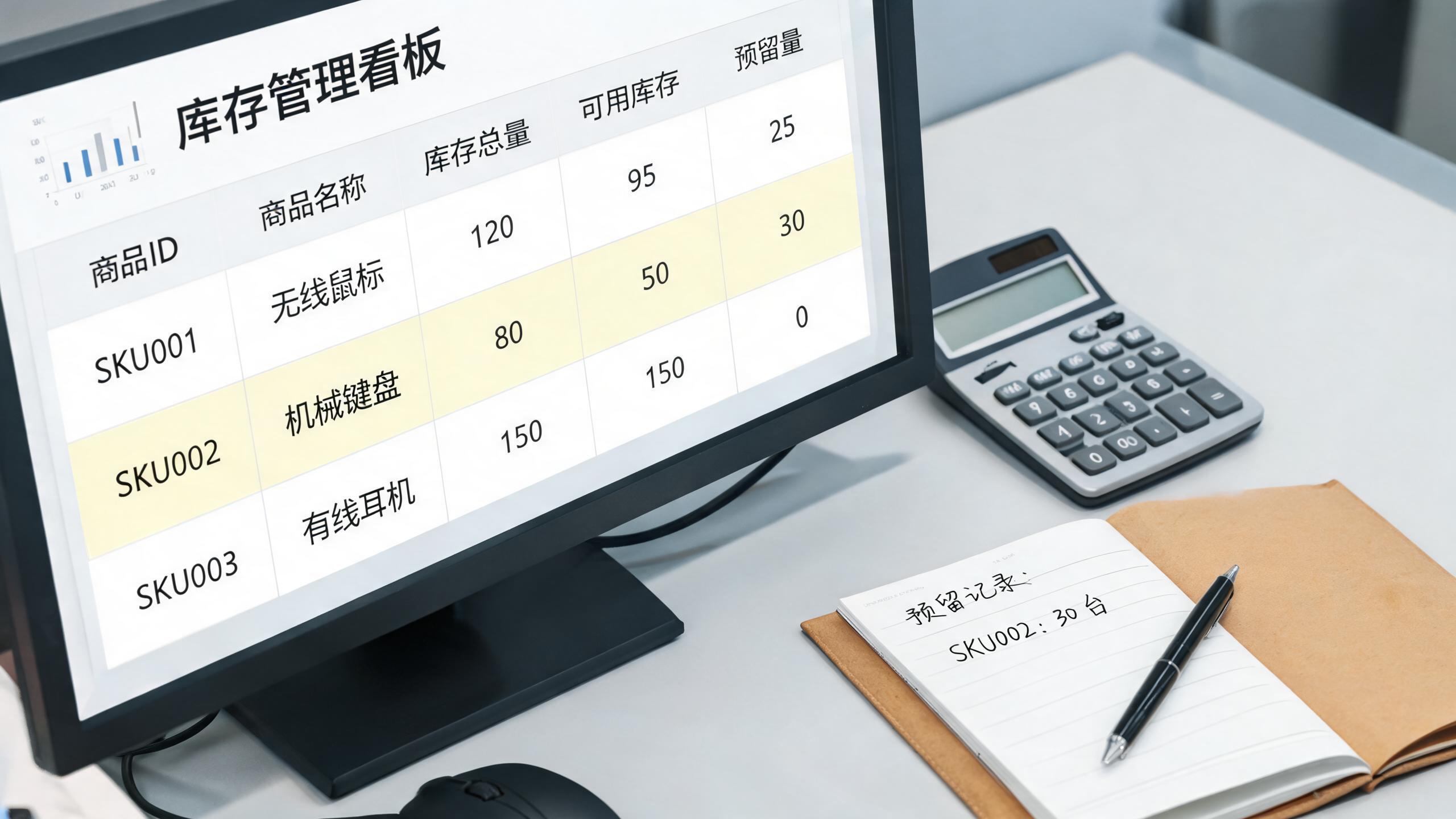 预热库存场景：库存数字看板与黑五预留量标记